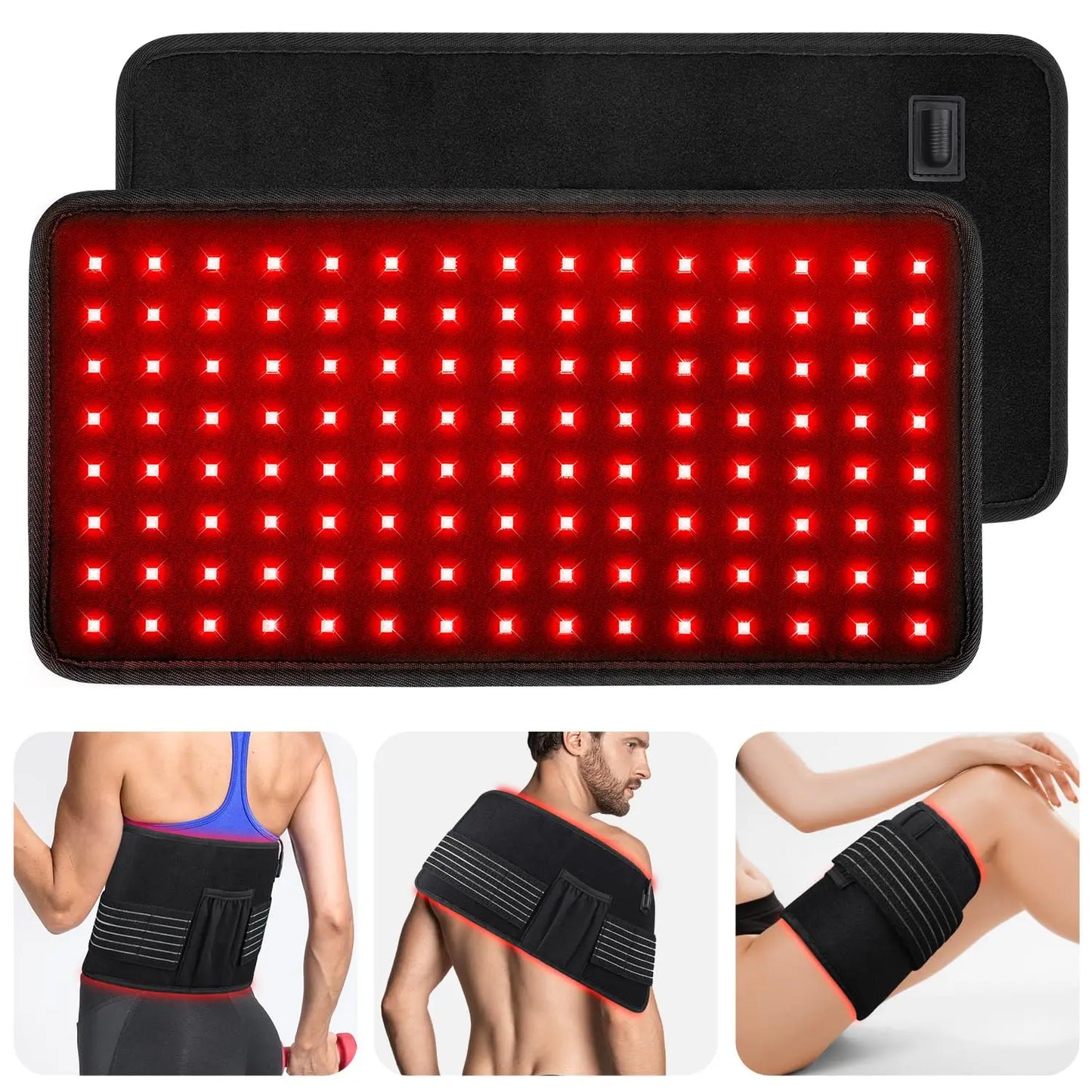 Red＆Infrared Therapy 120Pcs LED Red Light Belt 660Nm&850Nm Infrared Light Therapy Pad for Body Relief Care Fatigue Deep Therapy