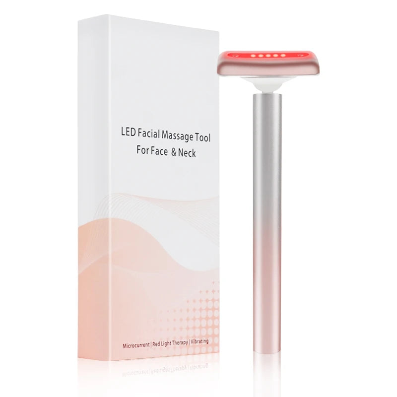 Microcurrent EMS Facial Wand Face Massager Red Ligh Facial Fade Eye Line Magic Dark Circle Wand Therapy Infrared Beauty Device