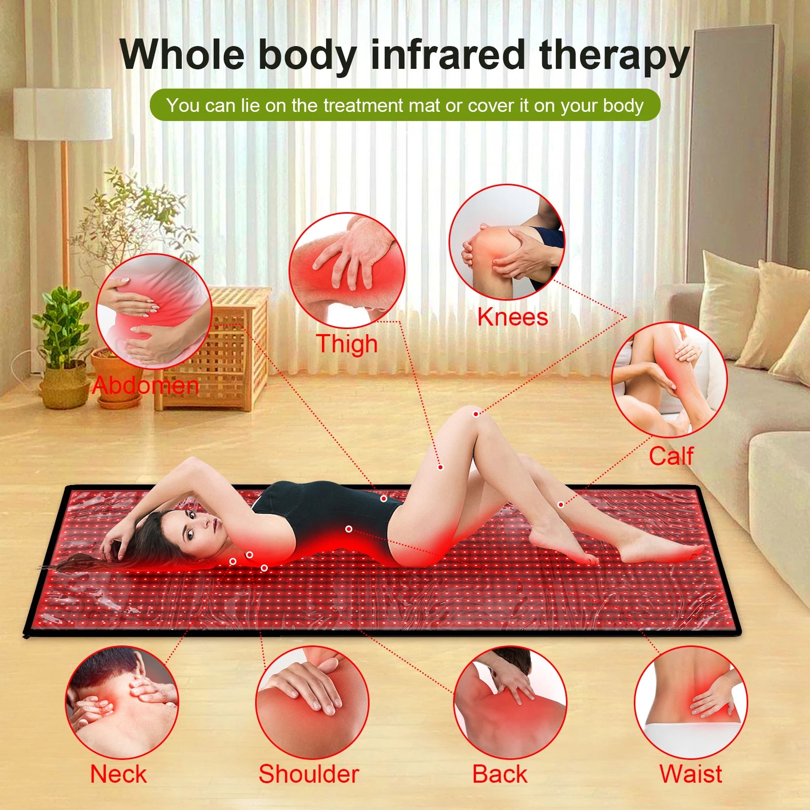 near Infrared Mat 1280Pcs LED Reds Light Therapy Devices Large Pads for Whole Full Body Home Health Relaxation Device
