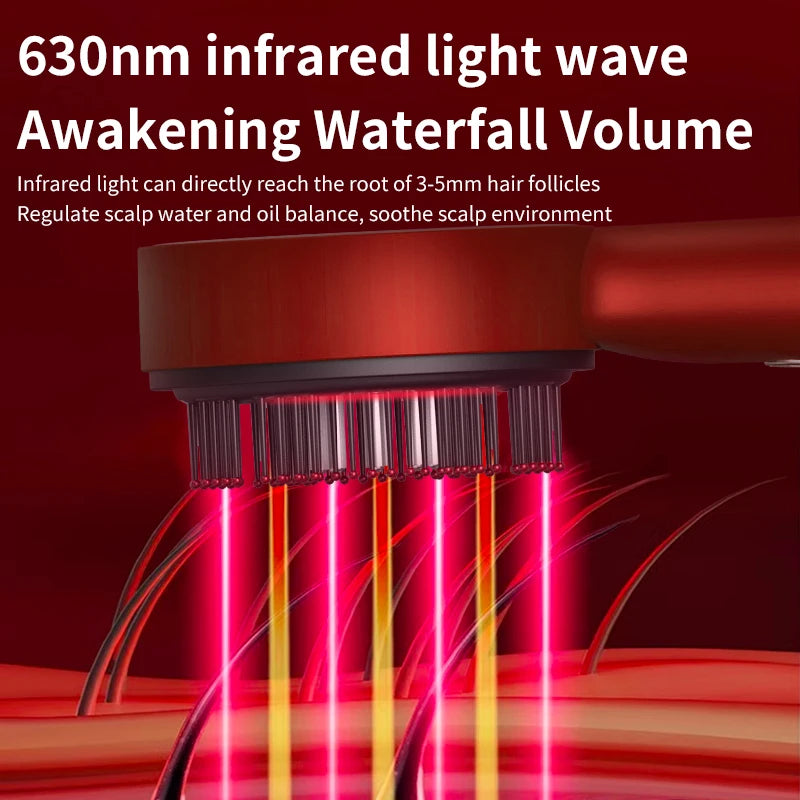 Electric Massage Comb Vibration Red Light Therapy Hair Growth Massage Scalp Brush anti Hair Loss Liquid Oil Applicator Hair Care